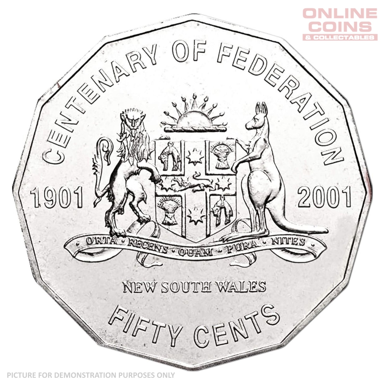 2001 RAM Centenary of Federation 50c Circulating Coin - NEW SOUTH WALES